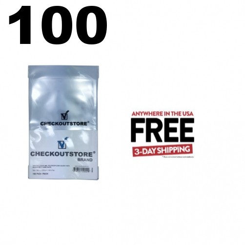 100 COS Crystal Clear Silver Age Thick Comic Book Bags Sealable Flap **1-3 DAYS
