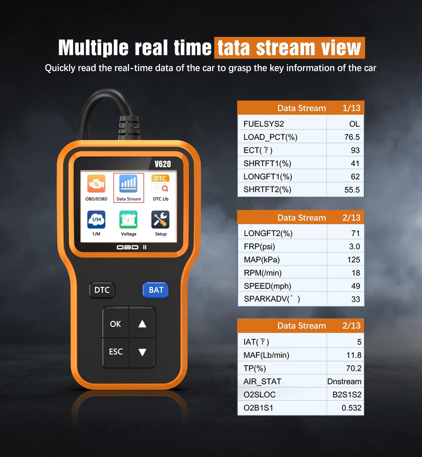 OBD2 Scanner Battery Tester - Read Clear Engine Codes for All Vehicles