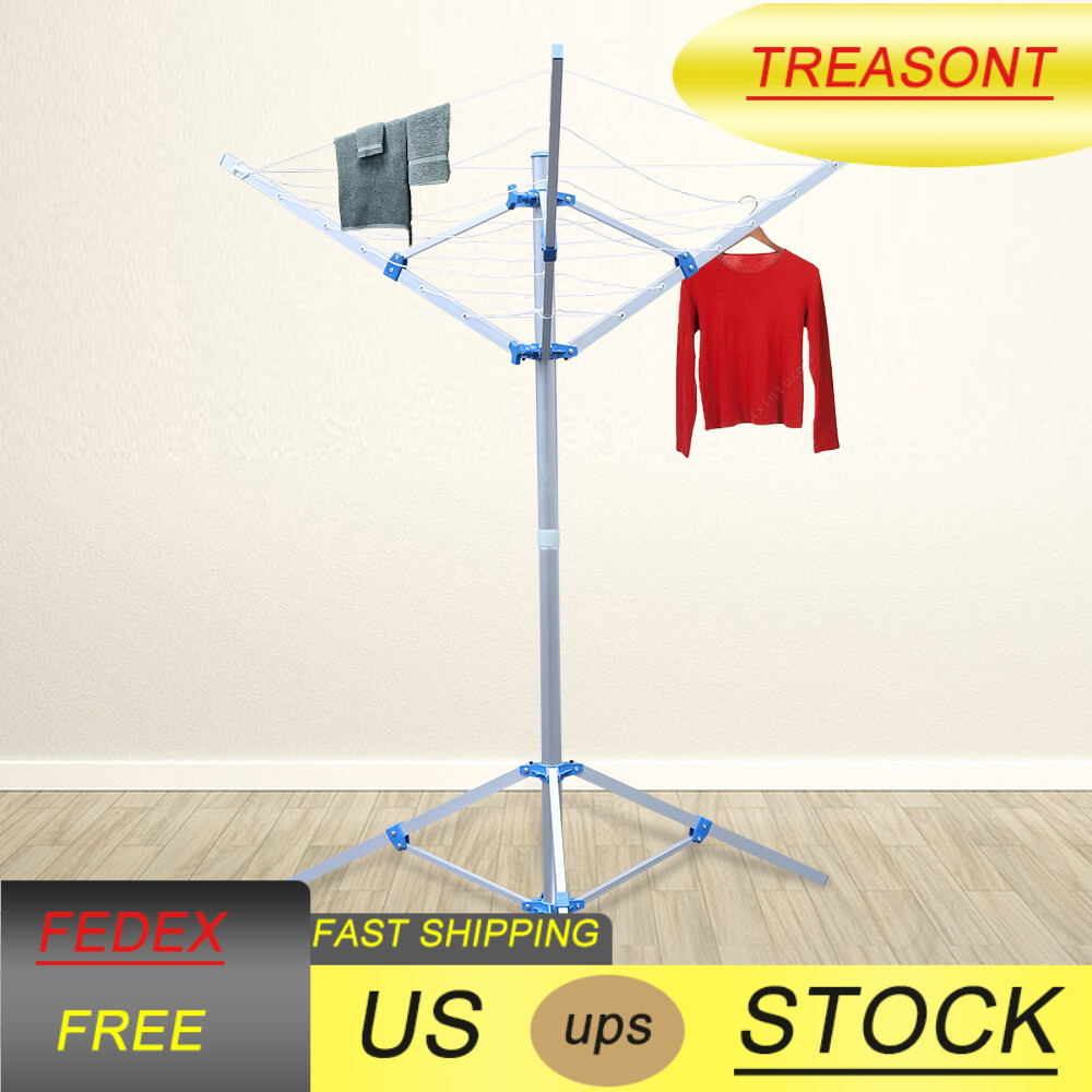3-Arm Folding Umbrella Style Laundry Dryer Clothes Drying Rack Outdoor Portable