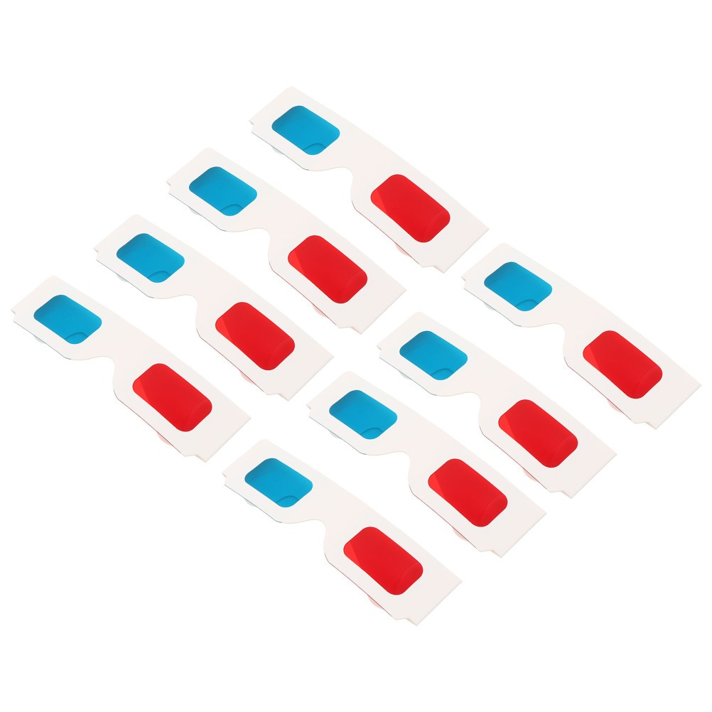 100Pcs 3D Cardboard Glasses Universal Anaglyph Glasses Eyewear for Movie Video