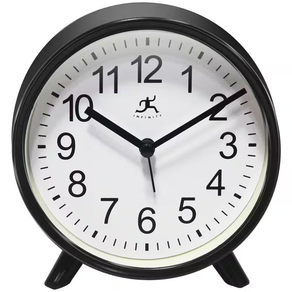 5.75 In. Tabletop Alarm Clock, Black Free Shipping