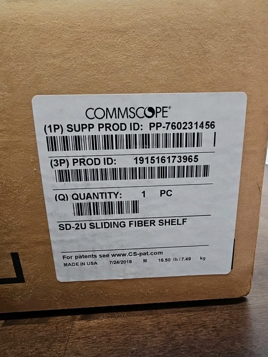 NEW CommScope SD-2U-SD Fiber Optic Shelf 2U Sliding Rack FREE FAST SHIPPING