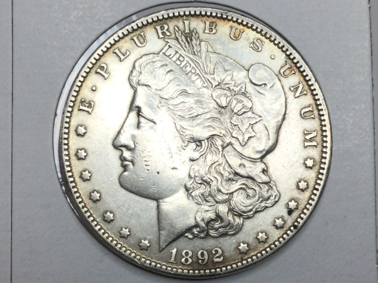 1892 Morgan Dollar in almost uncirculated