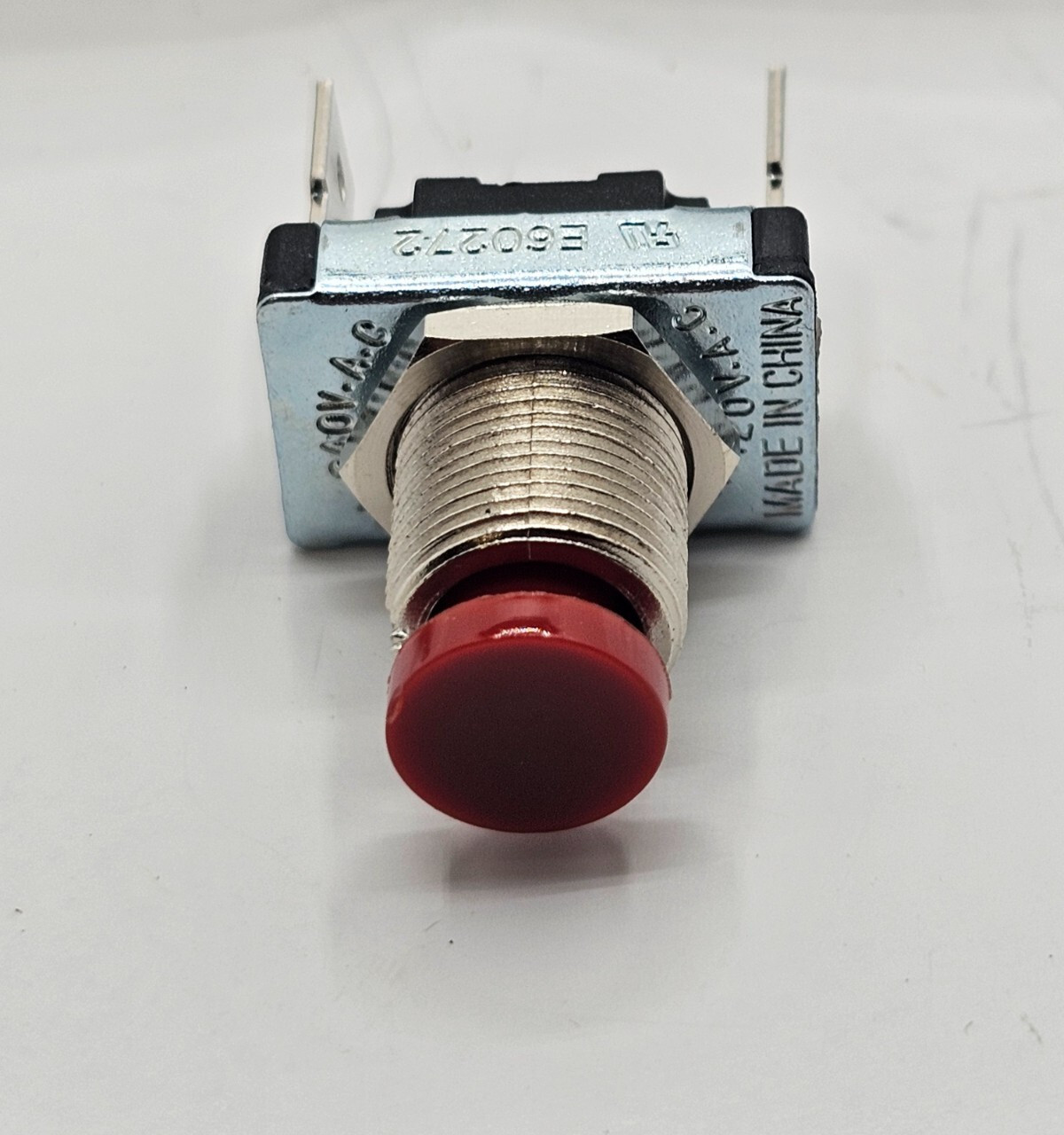 (QTY 2) E60272 Push Button Switch Red / 2 Lead Contact