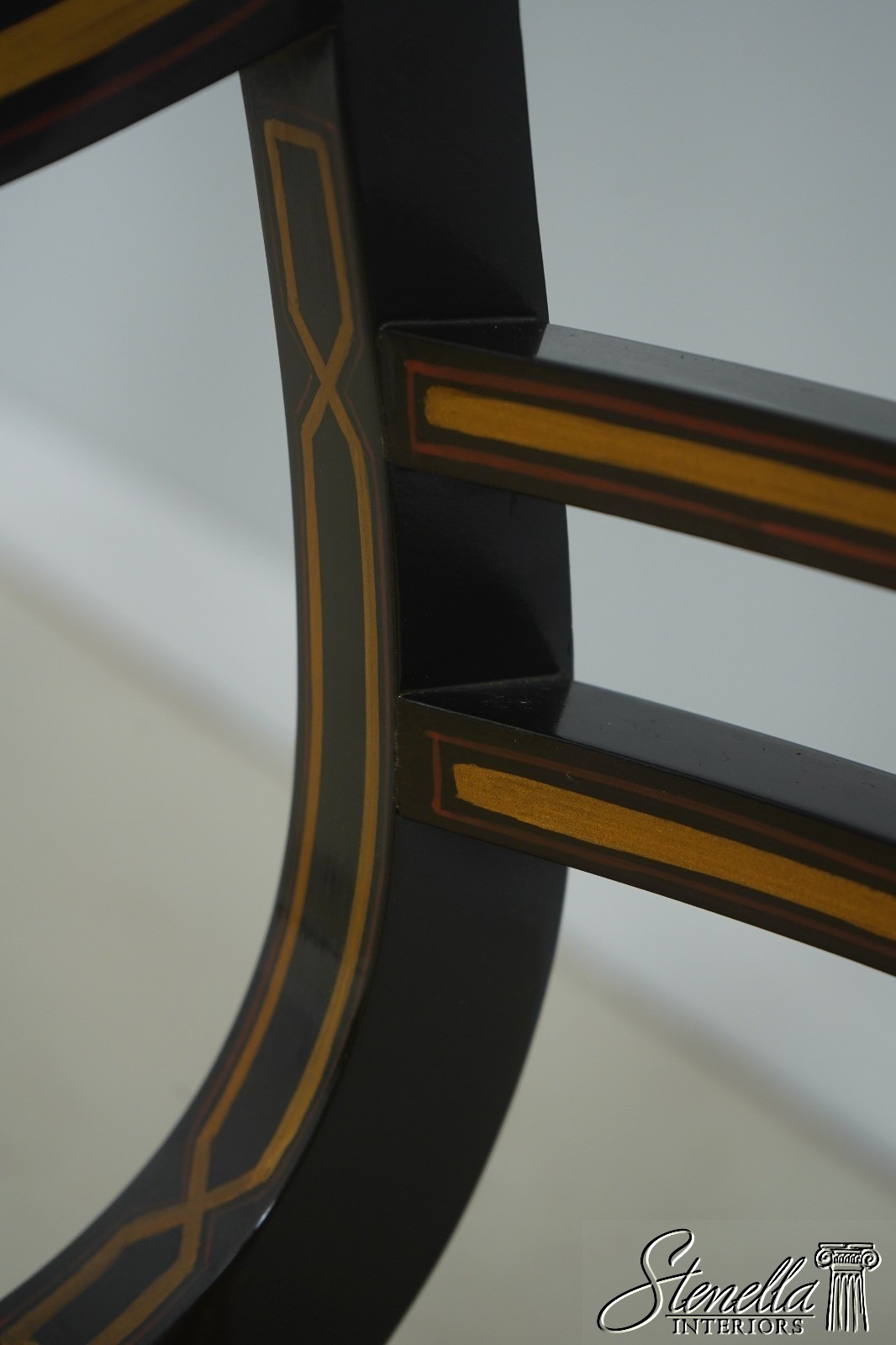 71773: Quality Regency Style Black & Gold Finish Chair