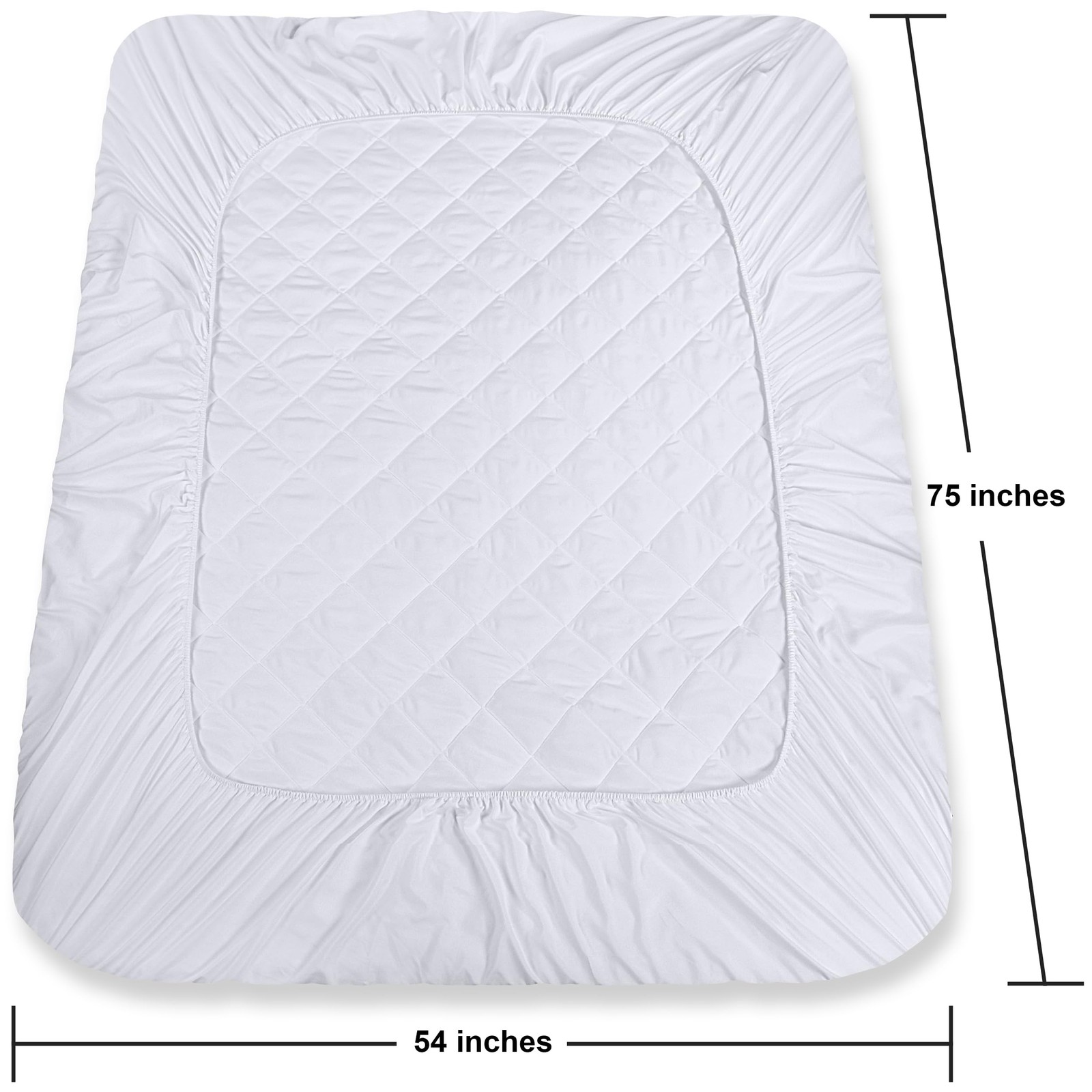Utopia Bedding Quilted Fitted Mattress Pad, Full (Pack of 1), White