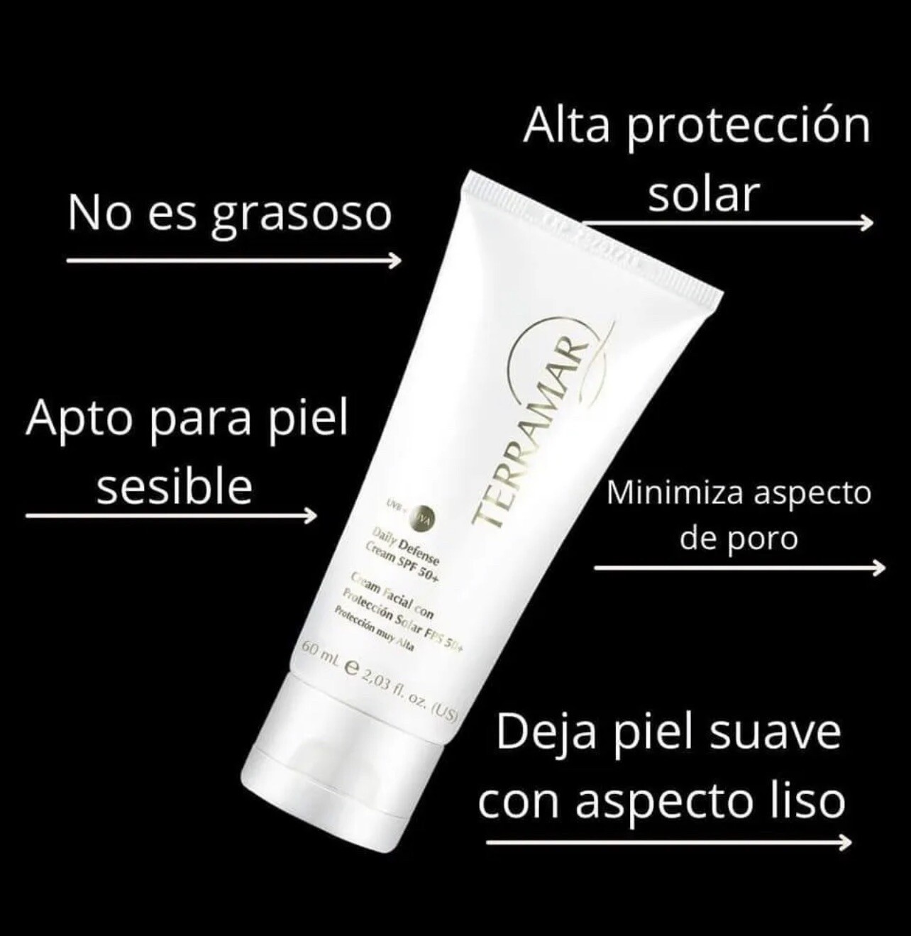 Facial Sunscreen • SPF 50+ • 60 ml. / 2.03 fl. oz. By Terramar.