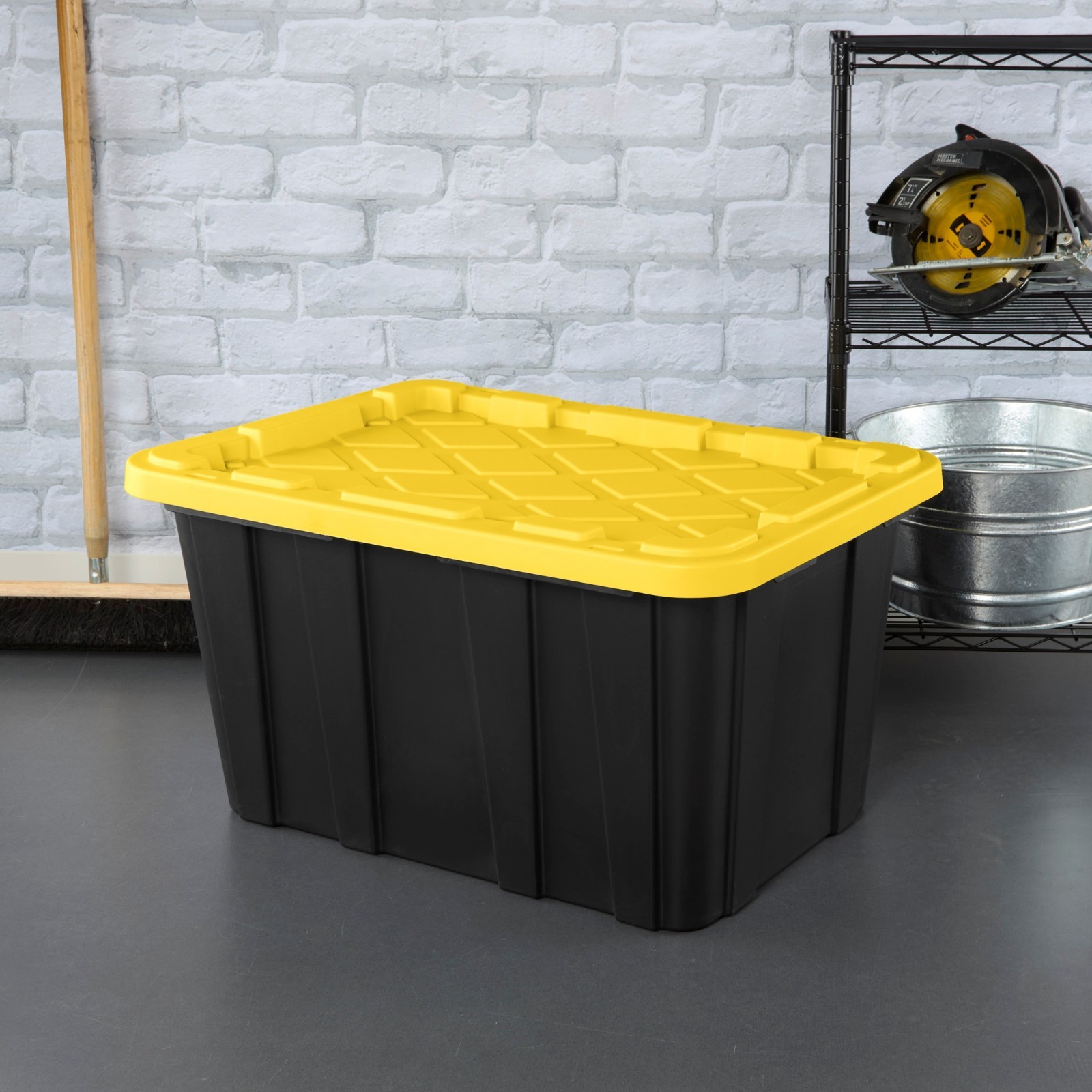 Sterilite Large Storage Bin, 27 Gallon Durable Plastic Storage Tote with Snap-O