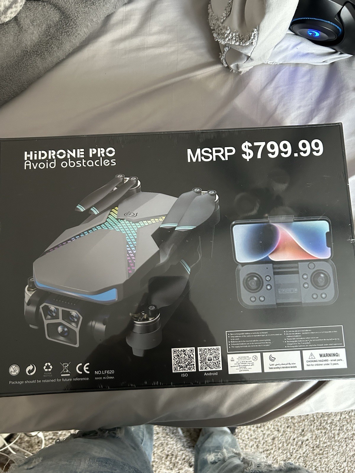 HiDRONE PRO LF620 Foldable Quadcopter Drone with Camera, Gray/Black