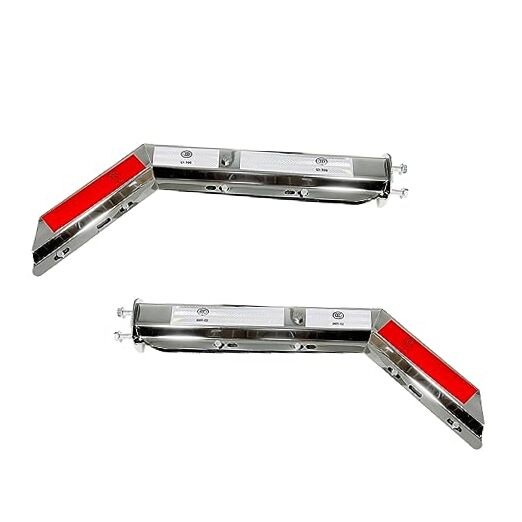 Pair Chrome Angled Spring Loaded Mud Flap Hanger Chrome Mudflap Hanger Kit