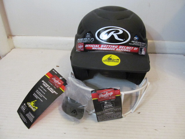 Rawlings RCFH Softball Batting Helmet w Face Guard, Black, Fits 6.5" - 7.5"