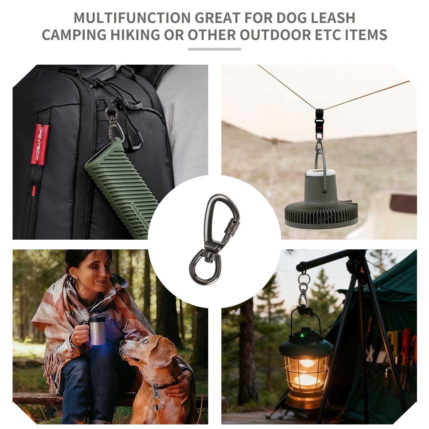 Locking Clip with Swivel, 2PCS Heavy Duty Secure Hook for Dog Leash, Harness,...