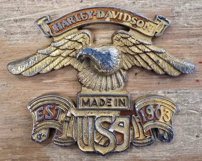 Harley Davidson Vintage Eagle Medallion Badge Emblem Made in USA, Est 1903