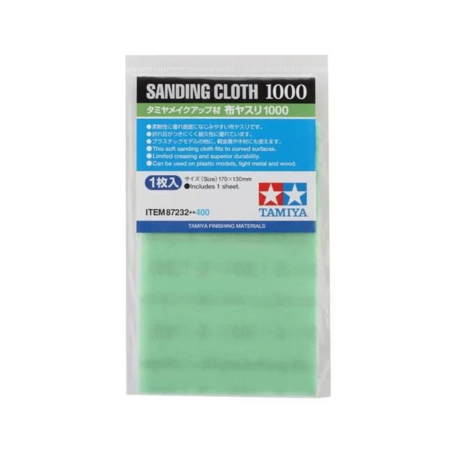 Tamiya Paint TAM87232 170x130 mm Sanding Cloth - 1000 Grit