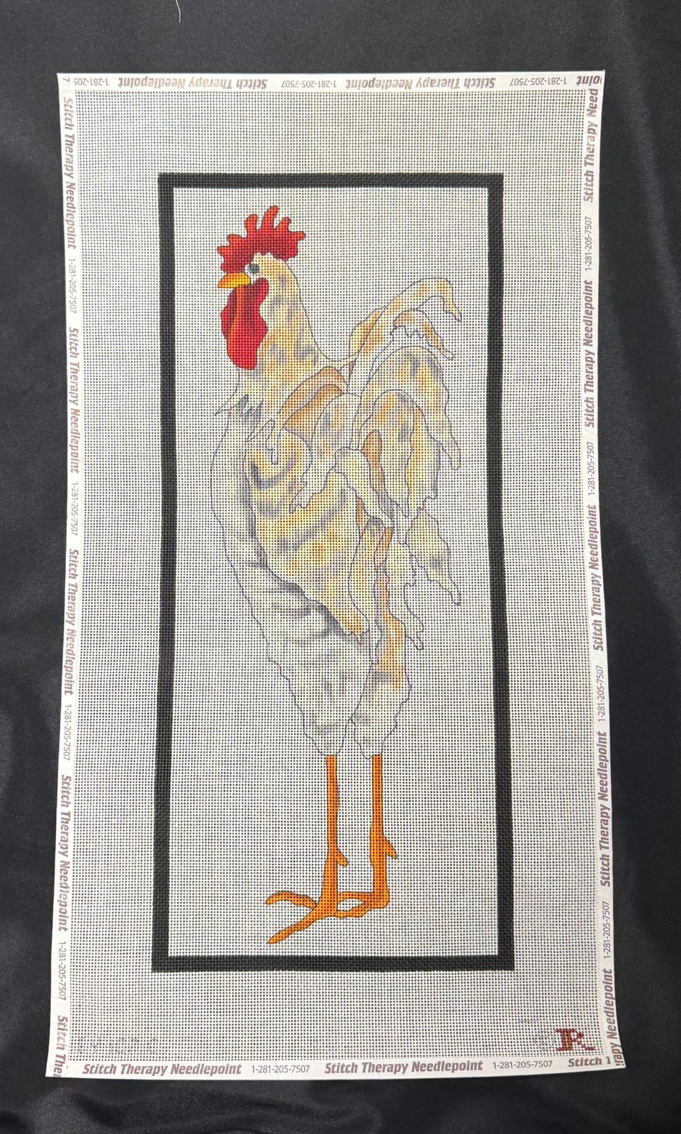 Needlepoint Canvas - White Rooster - 13 mesh - Renaissance Designs