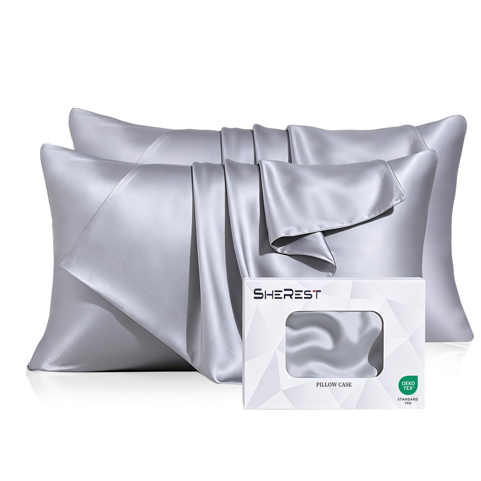 100% Lyocell Tencel Pillow Cases Cooling Silk-Like Soft Satin Standard Size P...