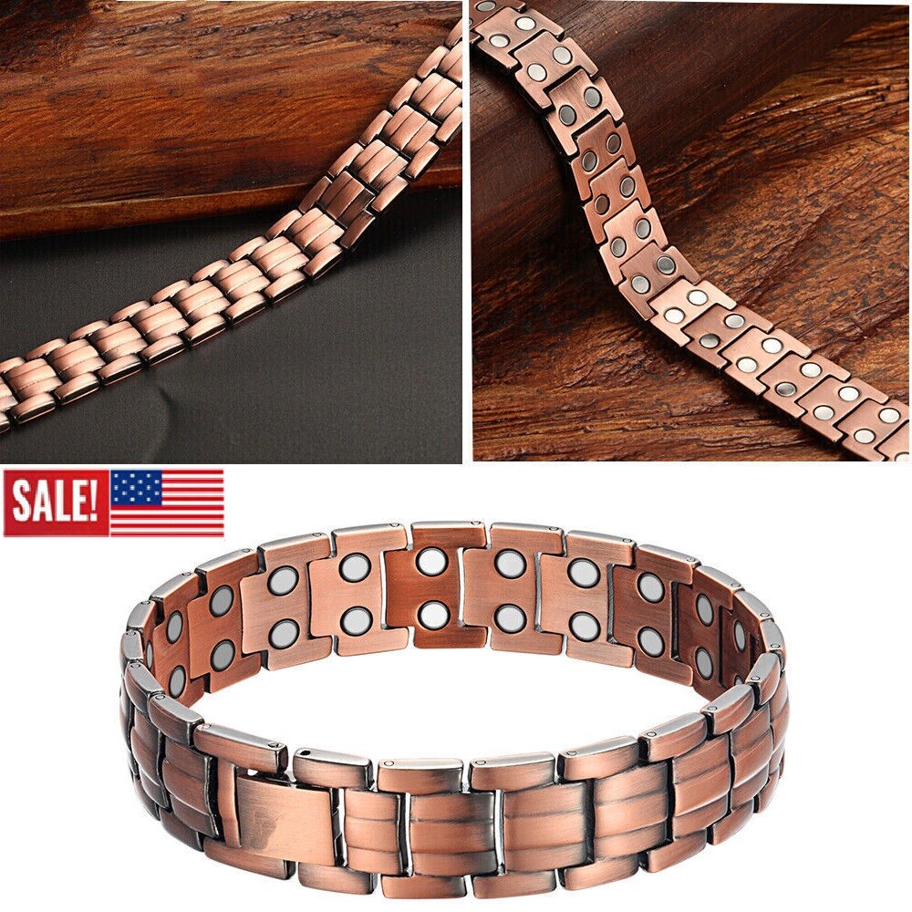 Men's Copper Magnetic Bracelet Solid Copper Bangle Adjustable Jewelry Gifts