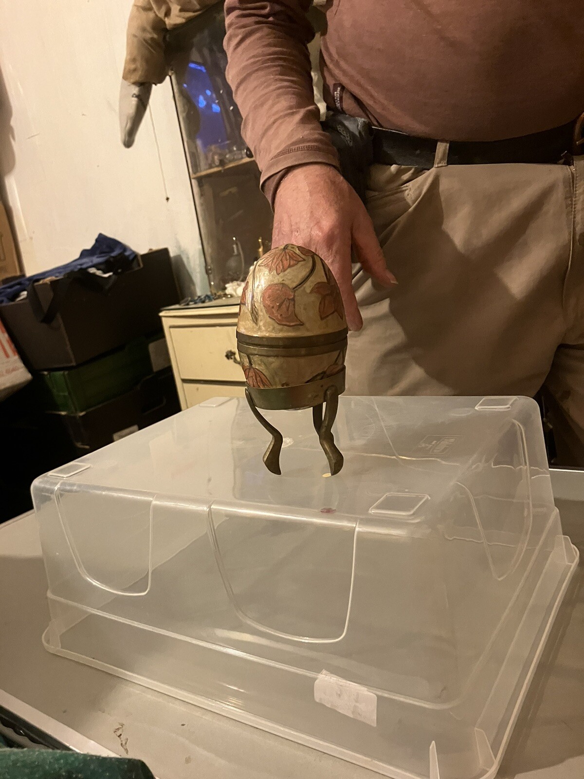 Metal Russian Style Egg On Stand