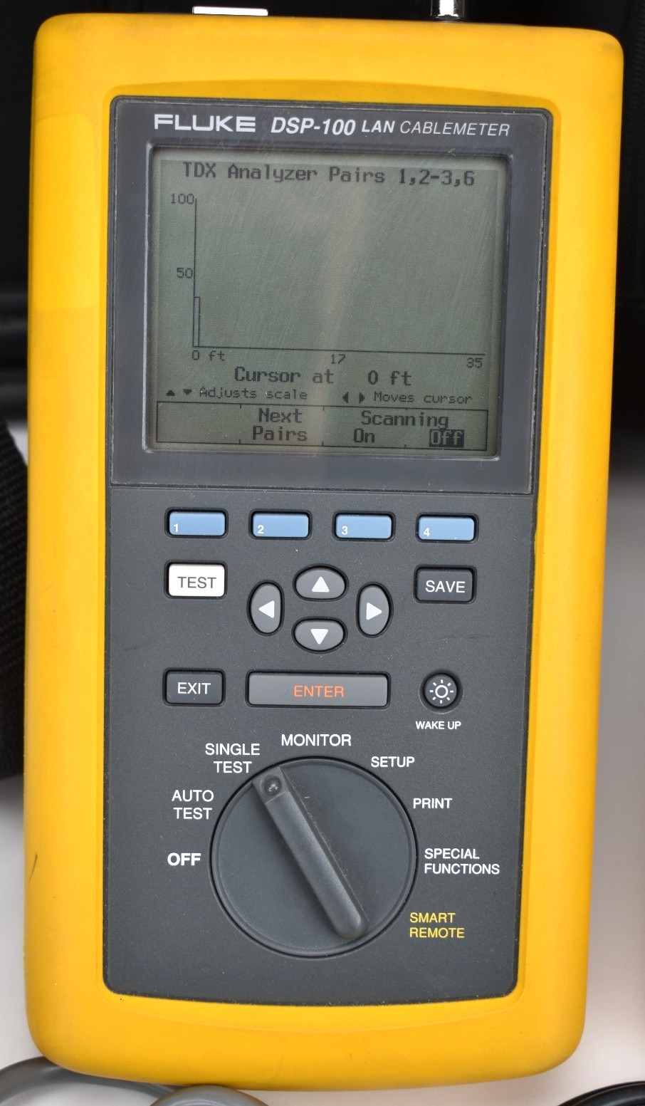 Fluke DSP-100 LAN CableMeter Kit w/ DSP-SR Smart Remote Cases Battery Cables