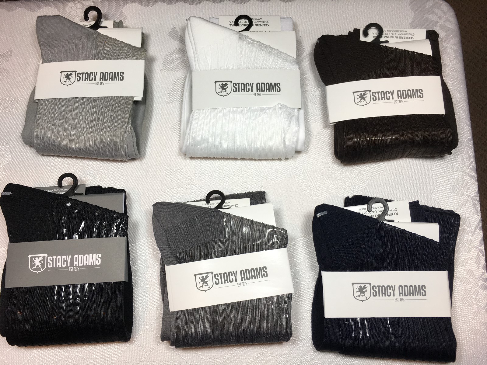 NEW ONE PAIRS  STACY ADAMS  OVER THE CALF SILKY RIBBED MEN'S DRESS SOCKS