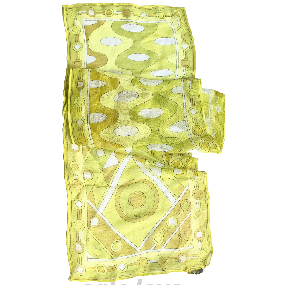 New Emilio Pucci Linen & Cotton long Scarf
