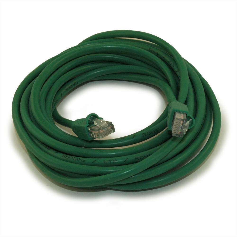 20ft Cat5E Ethernet RJ45 Patch Cable  Stranded  Snagless Booted  GREEN