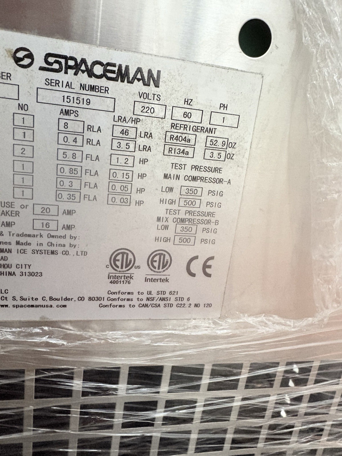 Spaceman 6235 Soft Serve Ice Cream Machine, 2 Hopper Floor Model, 220V