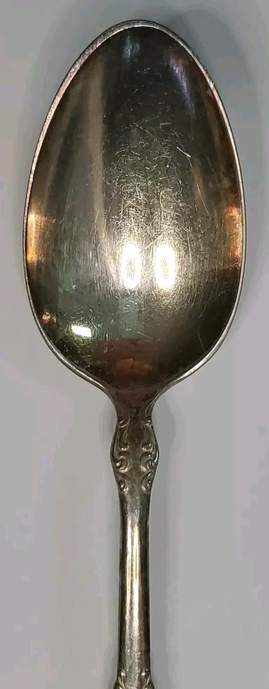 1847 Rogers Bros Dinner Spoon Scroll Design Silverplated 7.12" Long
