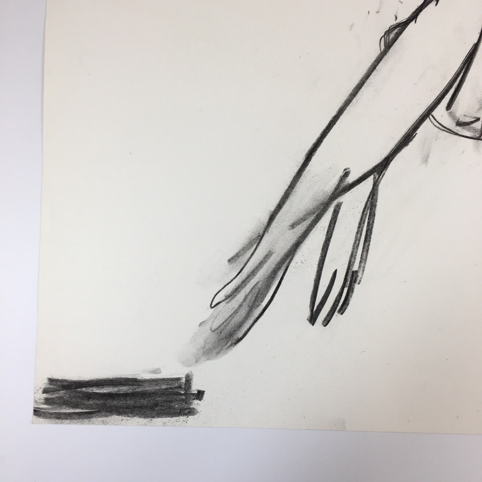 Kip Gresham Unsigned Original Charcoal Drawing Gymnast Curwen Archive #14