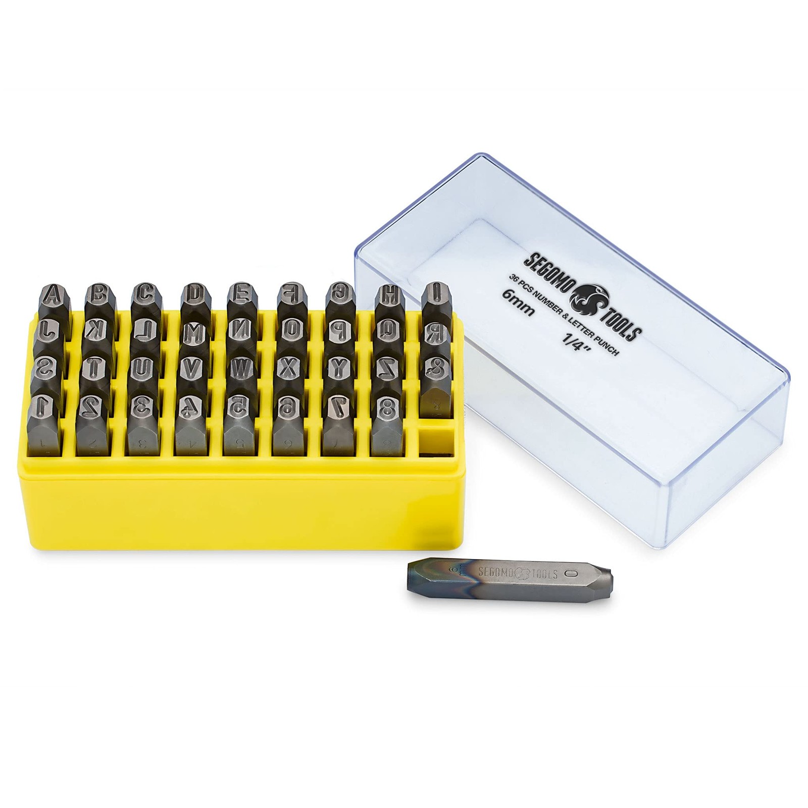 Letter Number Metal Stamps Set 36 Piece 1/4 Inch A-Z 0-8 6mm Punch Kit