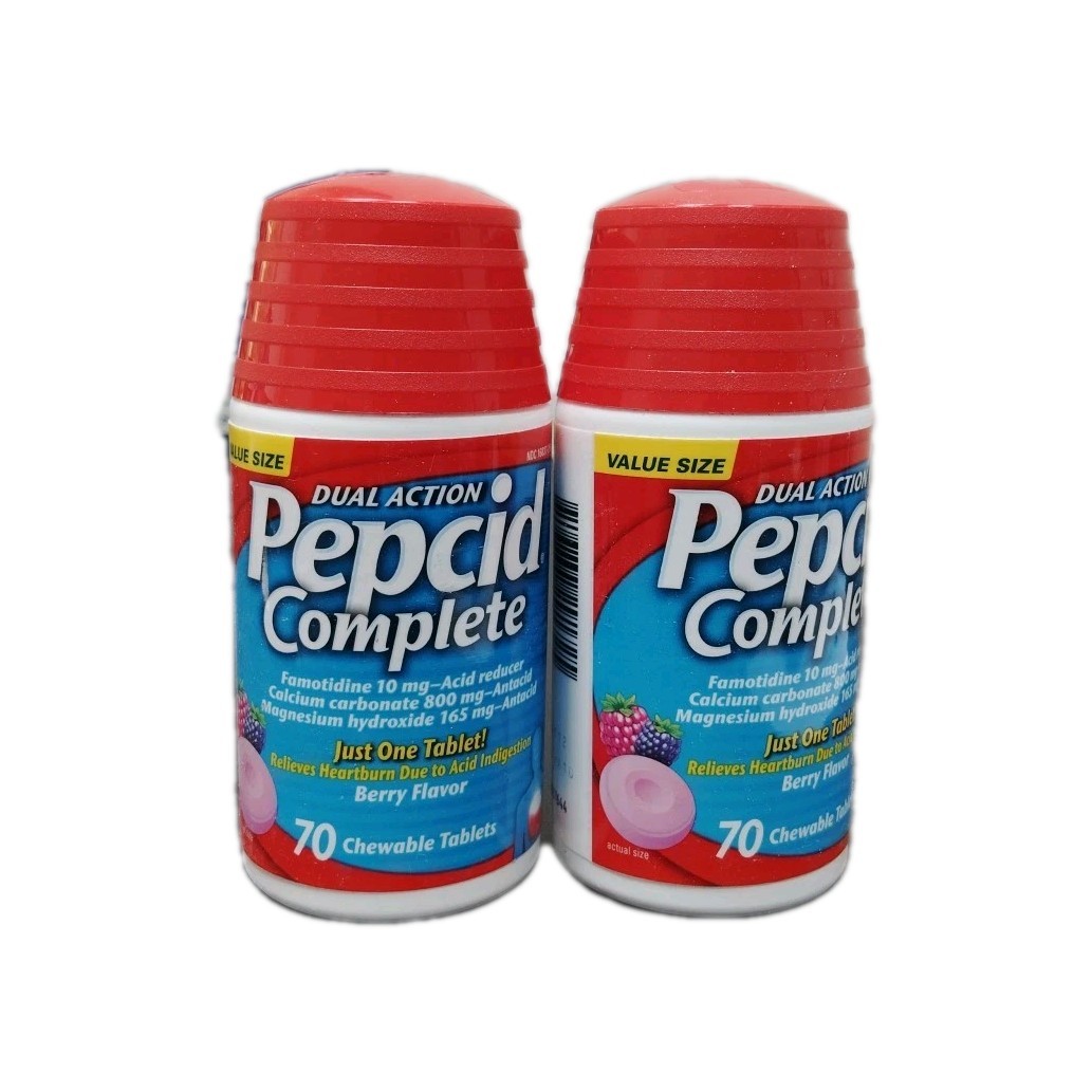 Pepcid 10mg Dual Action Complete BERRY 70 Chewable Tabs Ea 10/2028+ - 2 Pack