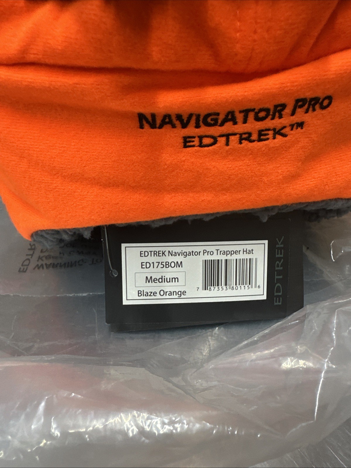 EDTREK Waterproof Trapper Hat with Face Mask Blaze Orange Medium