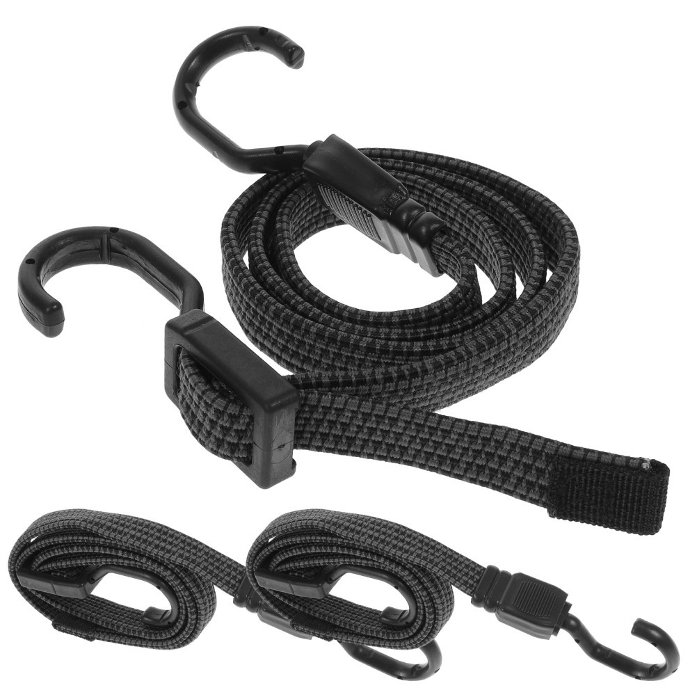 3 Pcs Adjustable Bungee Cords Heavy Duty Rubber Straps With Hooks