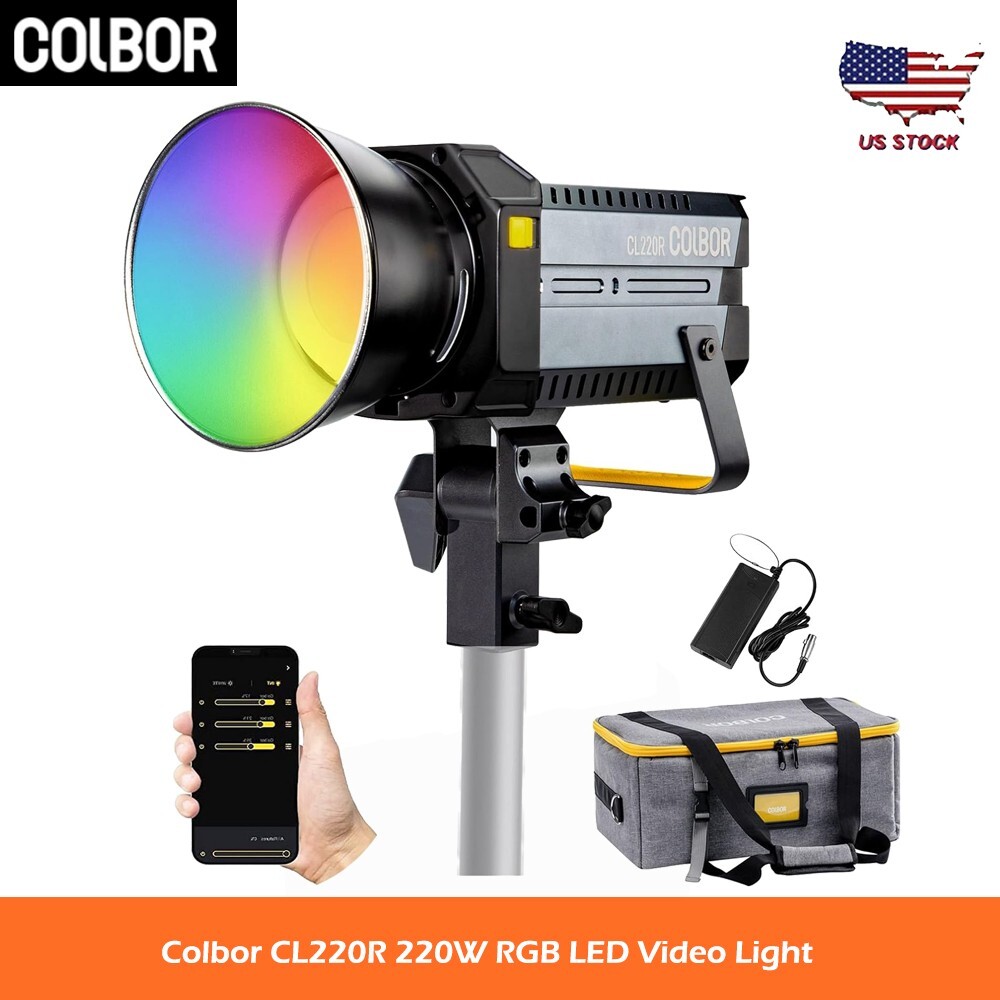 COLBOR CL220R RGB Full Color COB LED Video Light 2700-6500K Photography Lighting