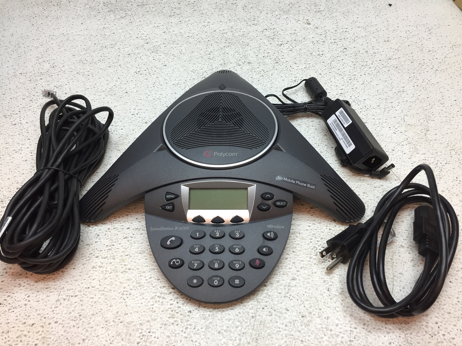 Polycom SoundStation IP 6000 Conference Phone with Power Supply and POE Cable