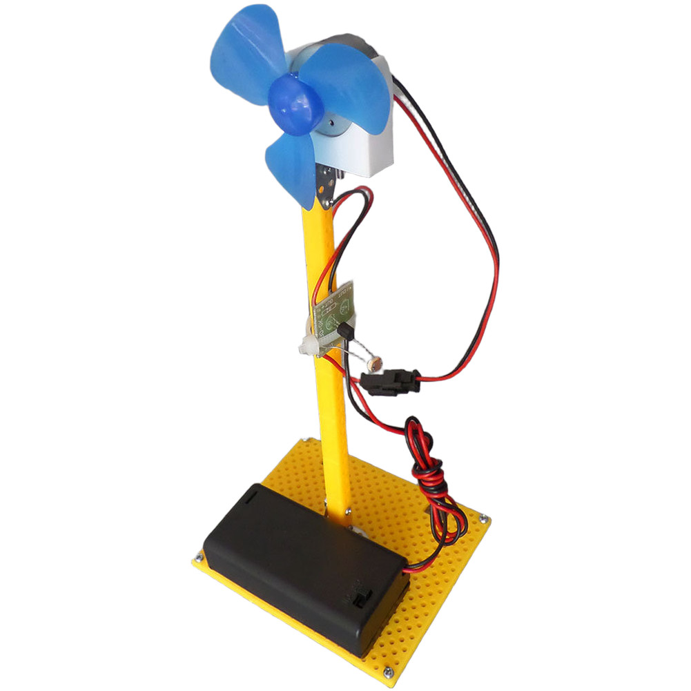 Physics Learning Kit Solar Powered Light Controlled Fan Model ABS Blue
