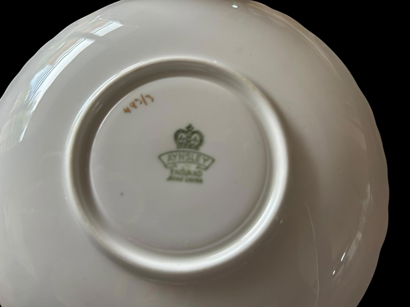Vintage Porcelain Tea Cup/Saucer Set w Scenic Tree Design Aynsley Bluebell Time