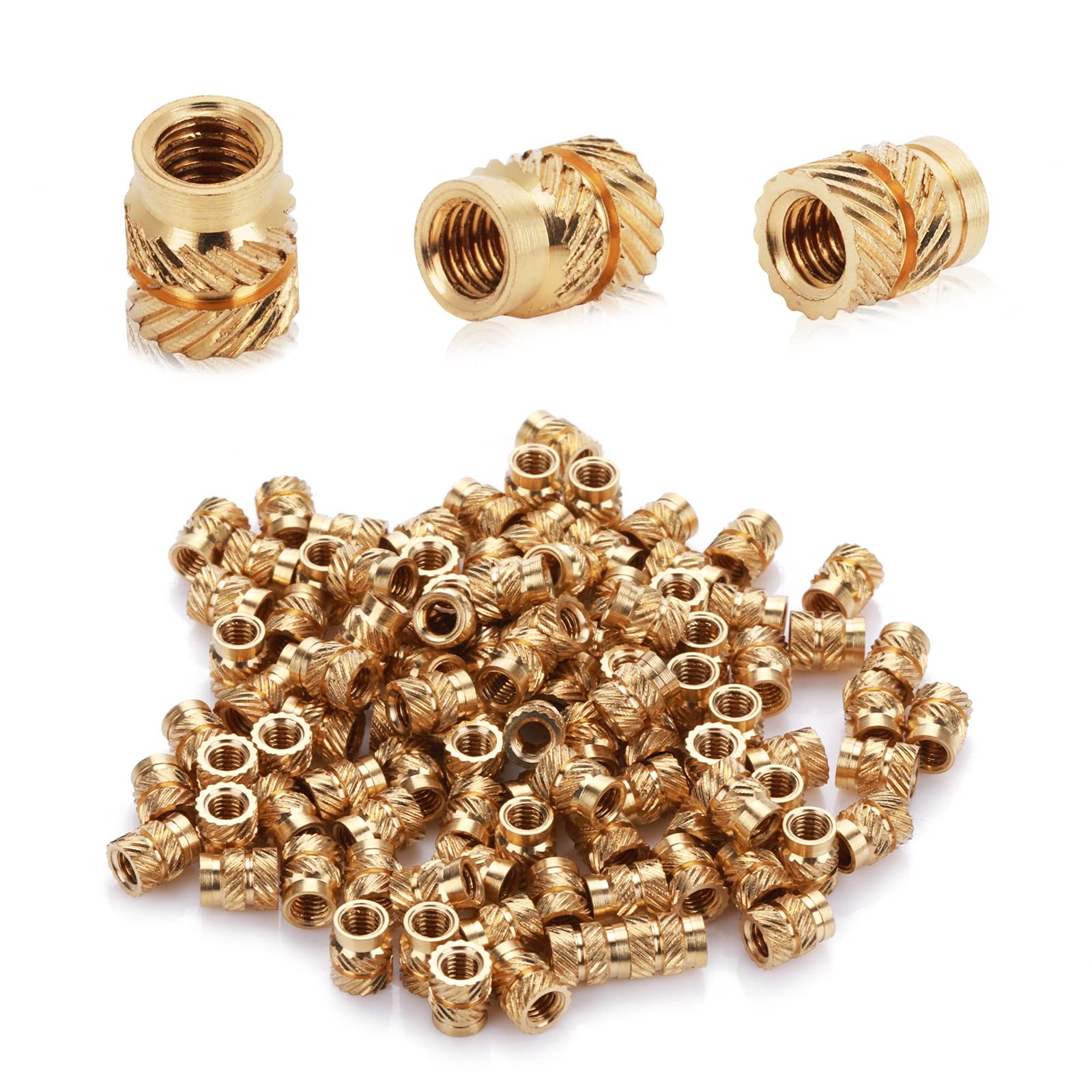 100 Pcs M3 Threaded Insert Heat Set Inserts 3D Printing 3mm x 5.7mm, Gold