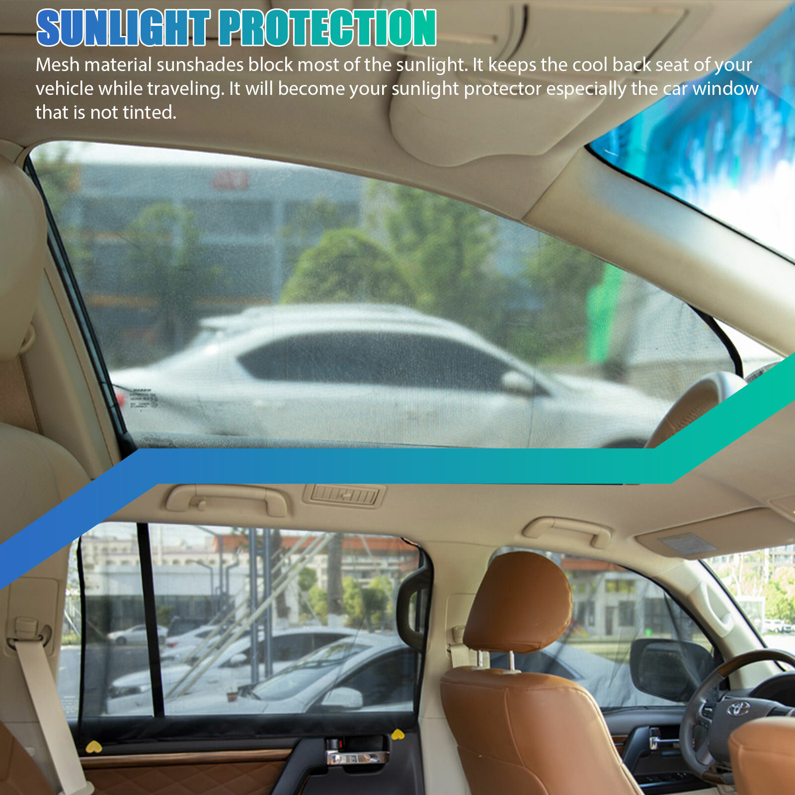 4x Magnetic Car Side Window Sun Shade Cover Visor Mesh Shield UV Block Protector