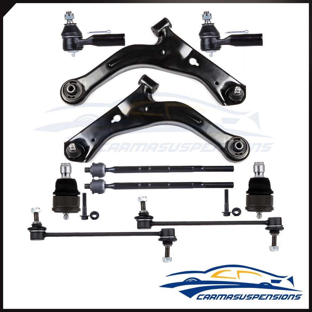10pcs Fits 2001-04 Ford Escape Suspension Kit Control Arm Ball Joint Tie Rod