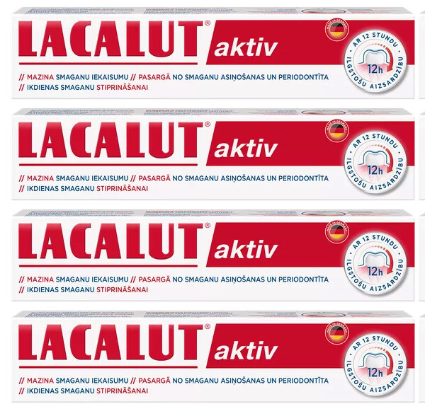 4 LACALUT AKTIV Daily Toothpaste Tubes For Bleeding Gums Made in Germany 75ml