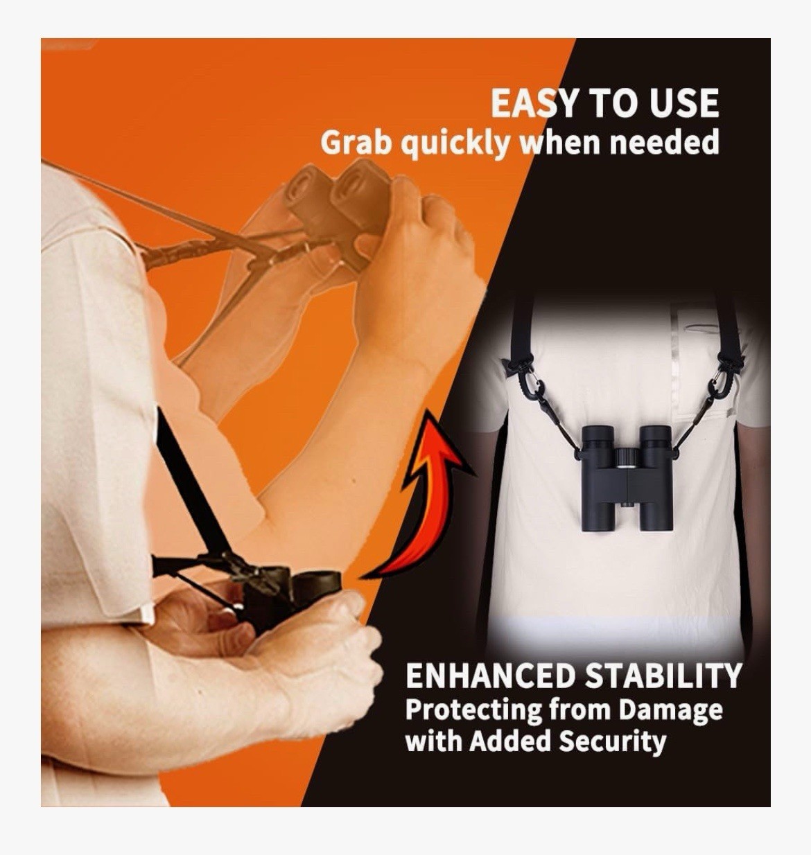 Cross Harness Strap for Binoculars, Camera, Rangefinder, Adjustable, for Hunting