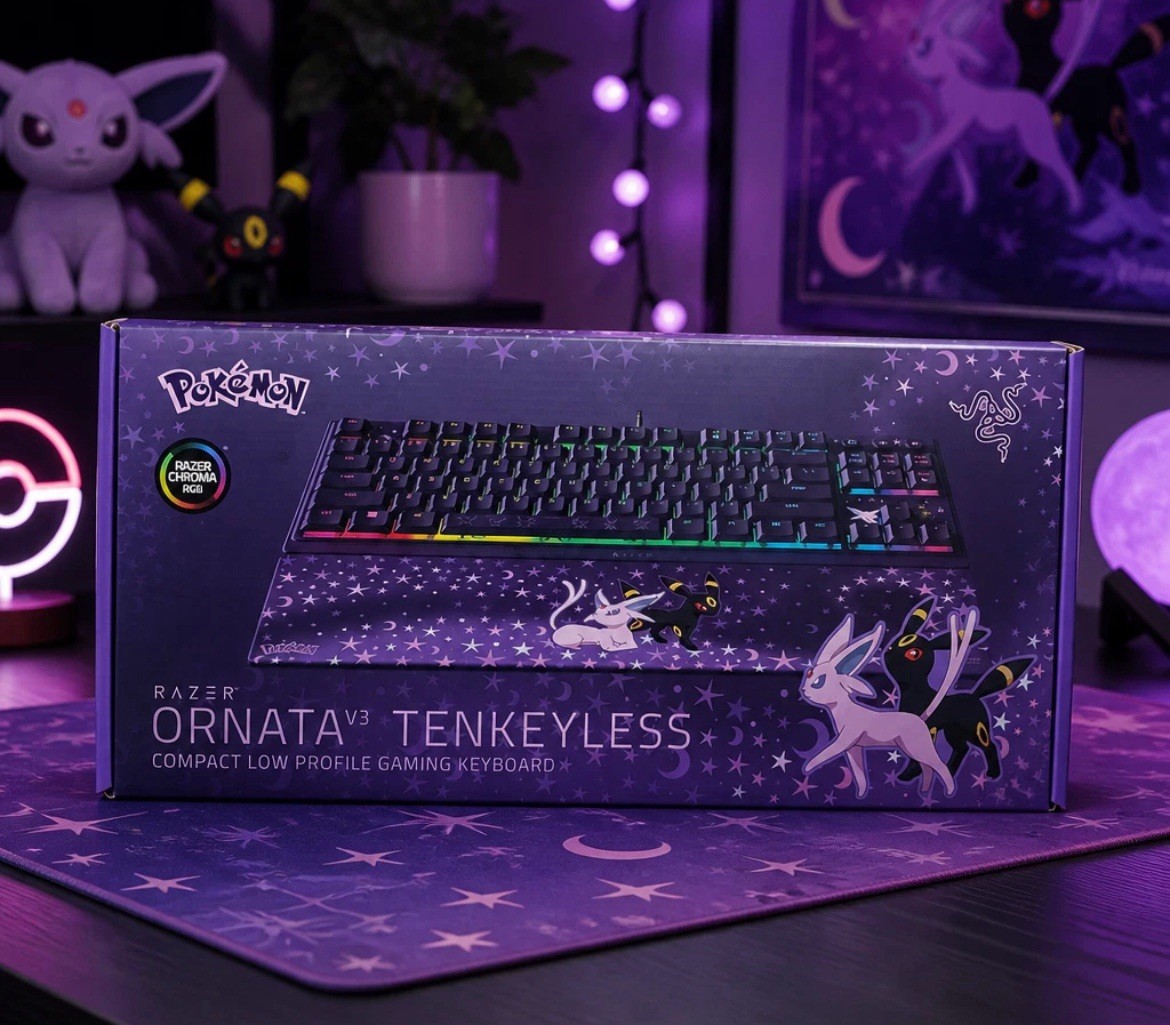 New Authentic Pokemon x Razer Ornata V3 X Tenkeyless Espeon & Umbreon Edition🔥
