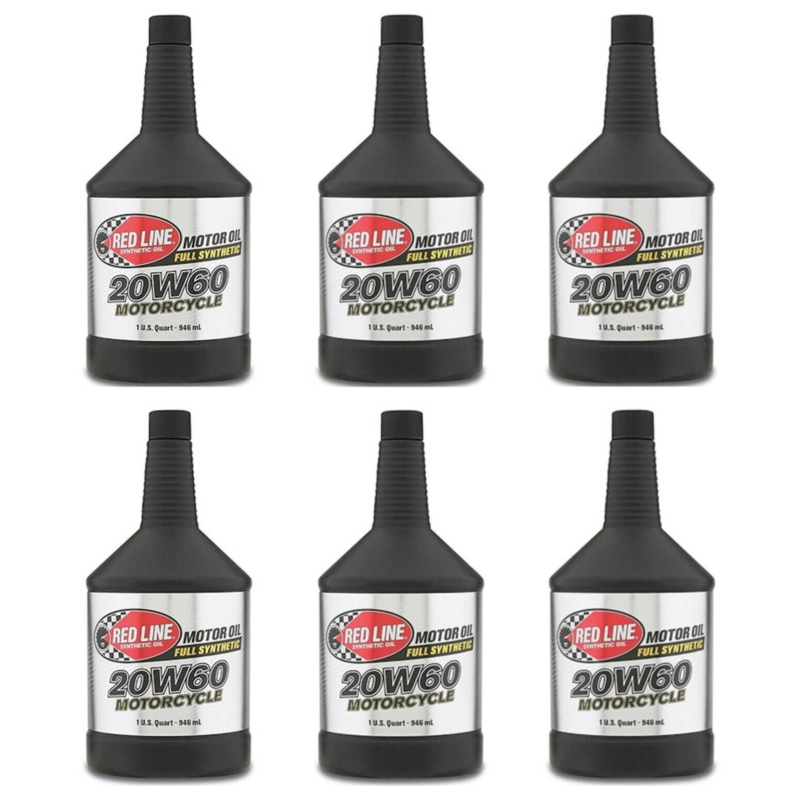 Redline 12604 Pack of Six 1 Quart Full Synthetic 20w60 Motorcycle Oil Bottles