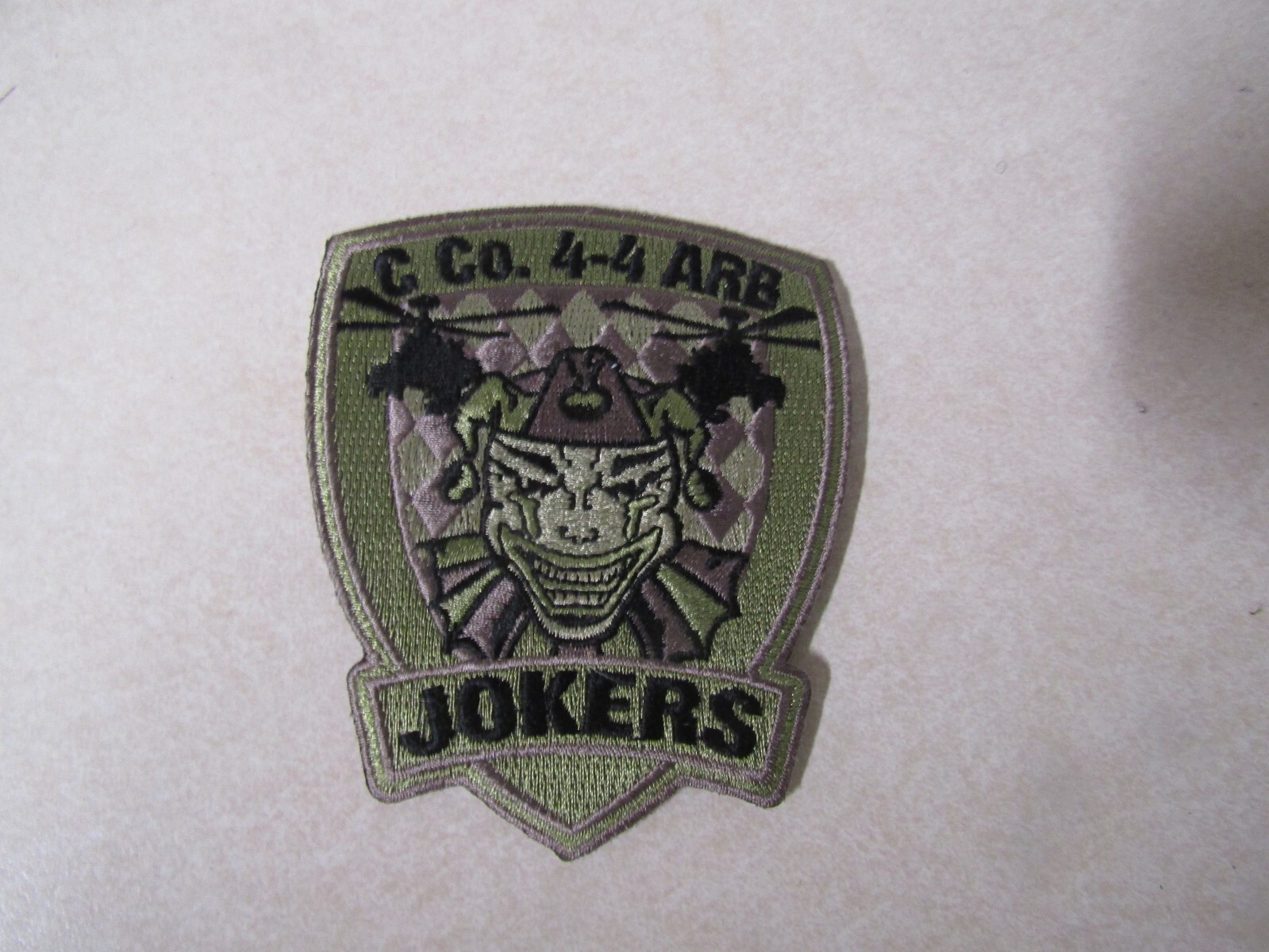 MILITARY PATCH SEW ON C CO 4-4 ARB JOKERS