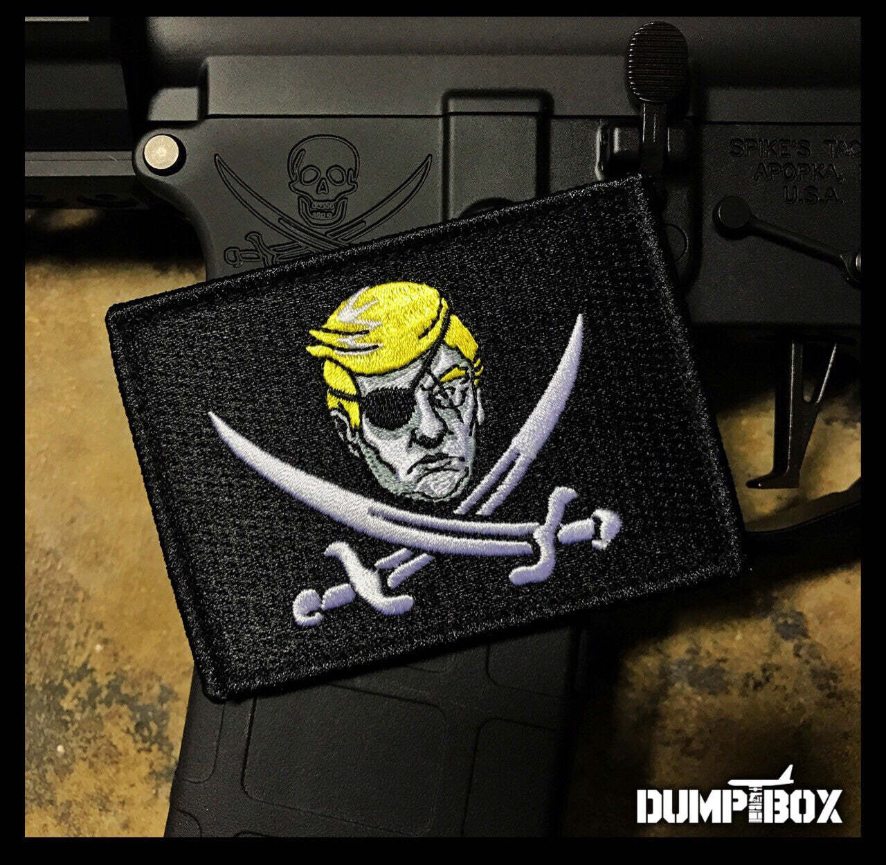 Donald Trump Calico Trump Black Pirate Flag Navy Seal MARSOC Morale Patch