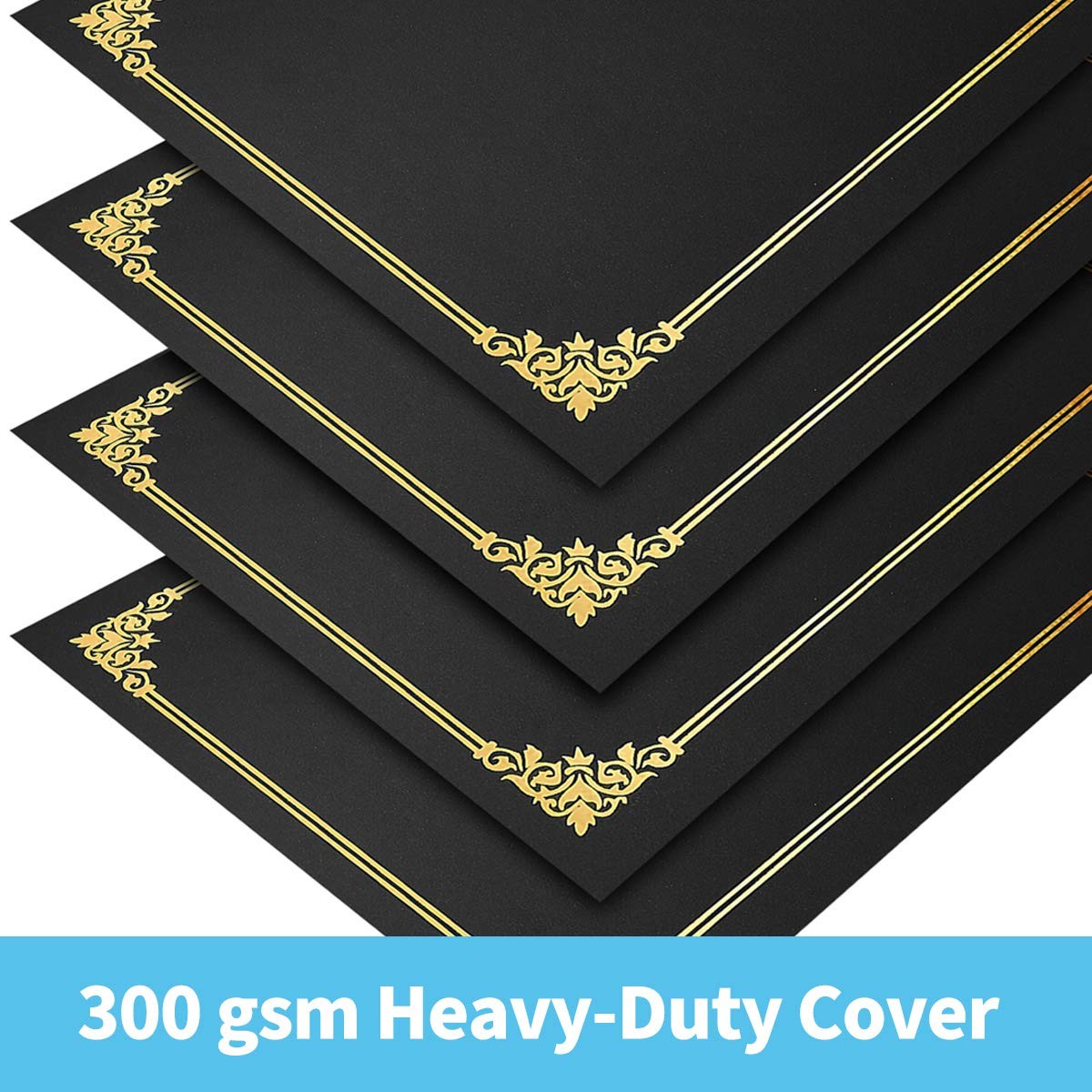 SUNEE 75pcs Certificate Kit, Includes 25pcs Black Certificate Holders & 25pcs...
