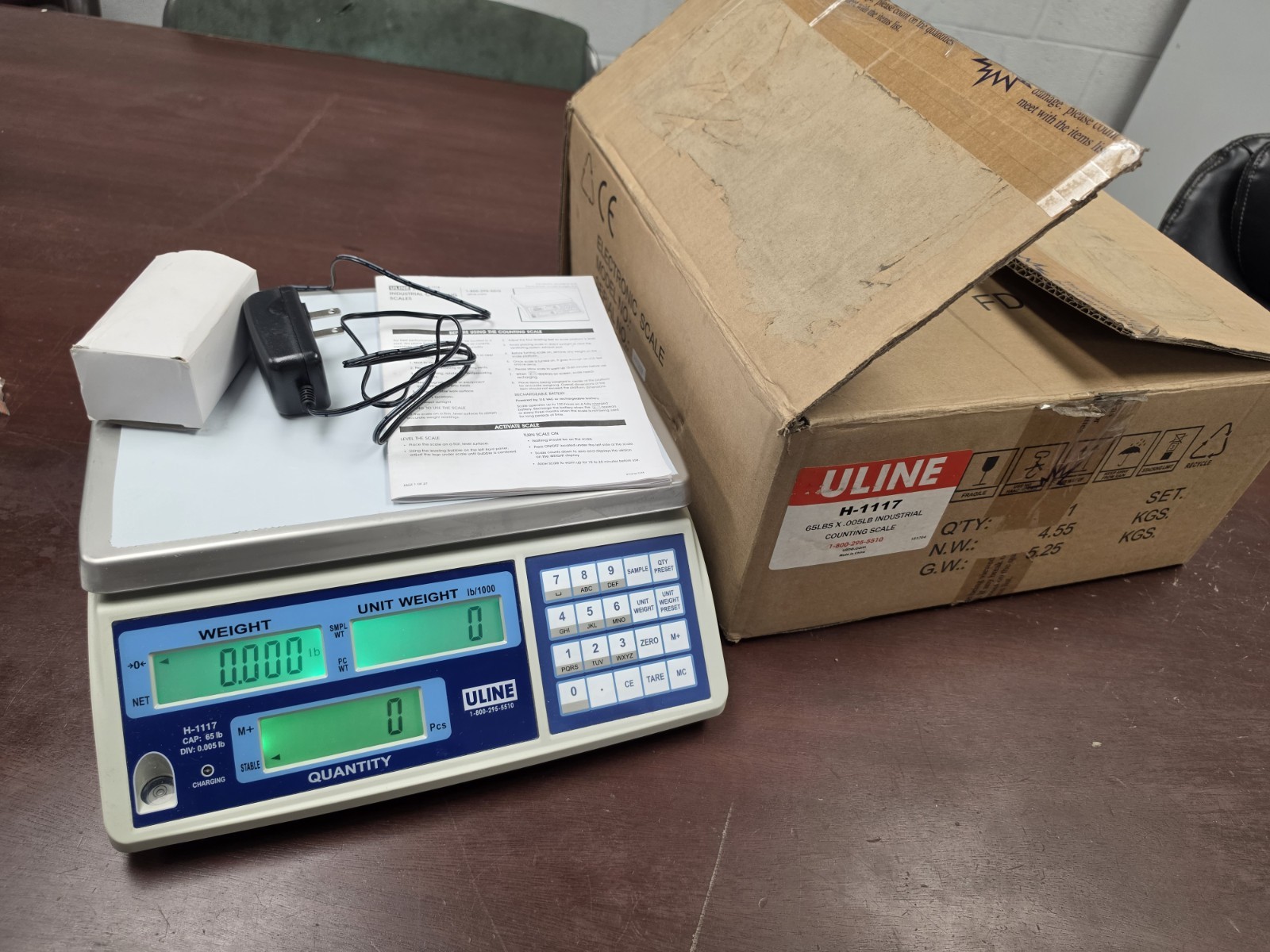Uline H-1117 65 x 0.005 lbs.Industrial Counting Weighing Digital Scale Stainless