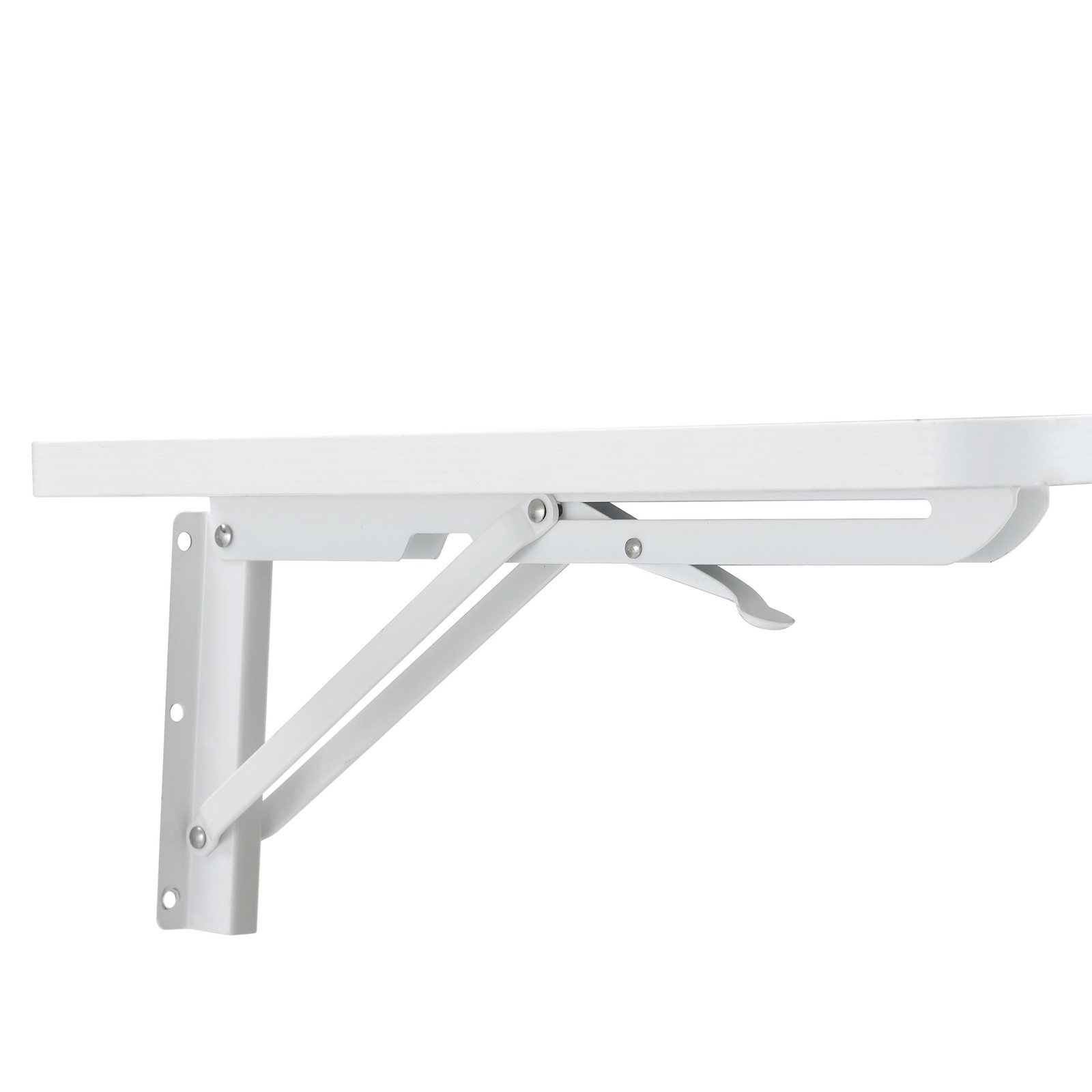 Wall Mounted Folding Table, White Solid Wood, 31.4" x 15.7"