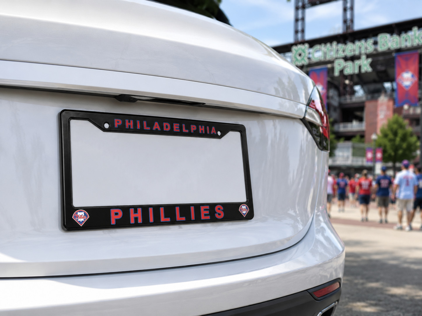 Philadelphia Phillies Black License Plate Frame Cover - Black - Eliteauto3k